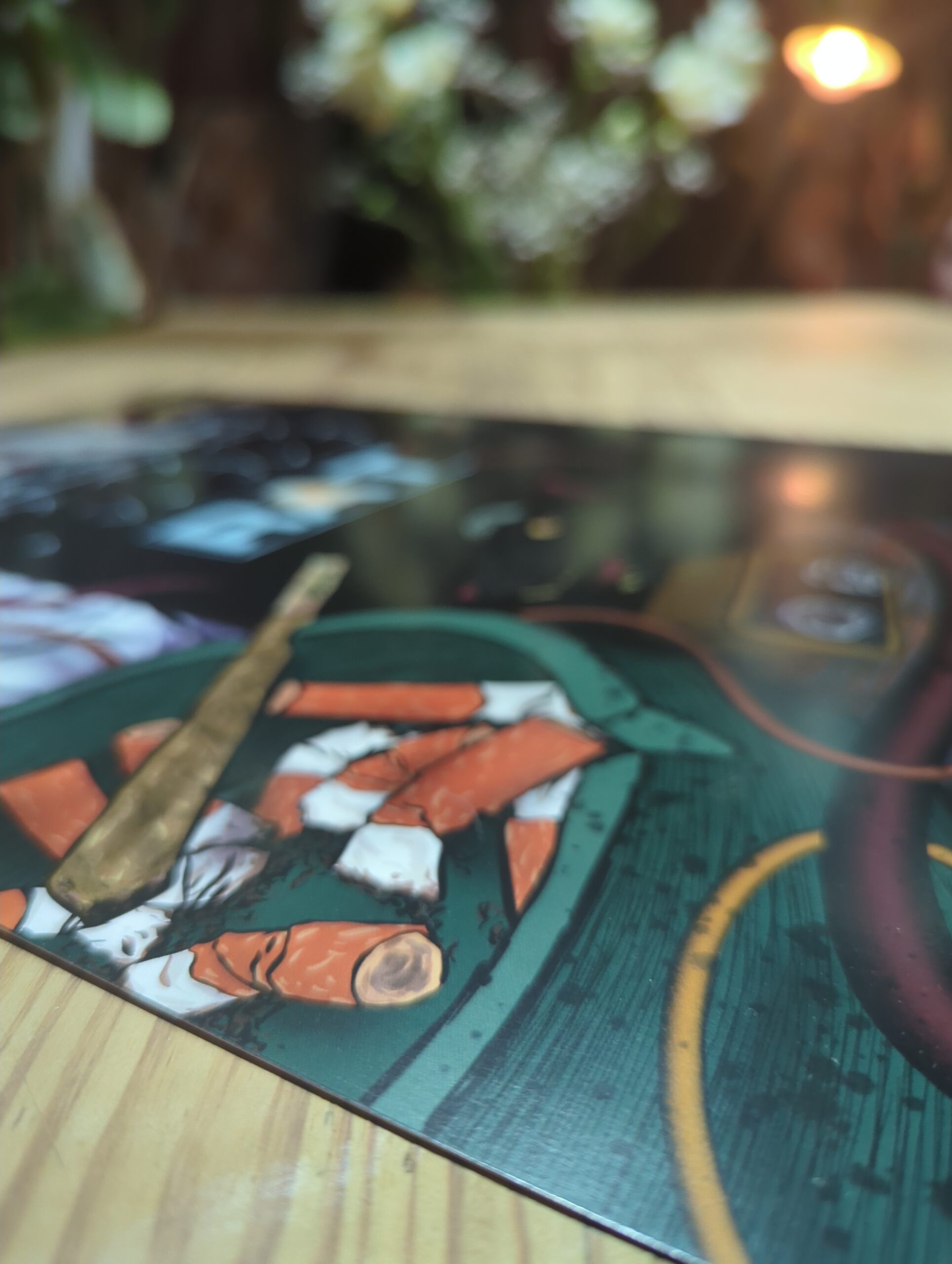 Gerahmter Kunstdruck mit Ratten, Kabeln und einem ProCo RAT Distortion-Pedal im düsteren Alternative- und Grunge-Stil
